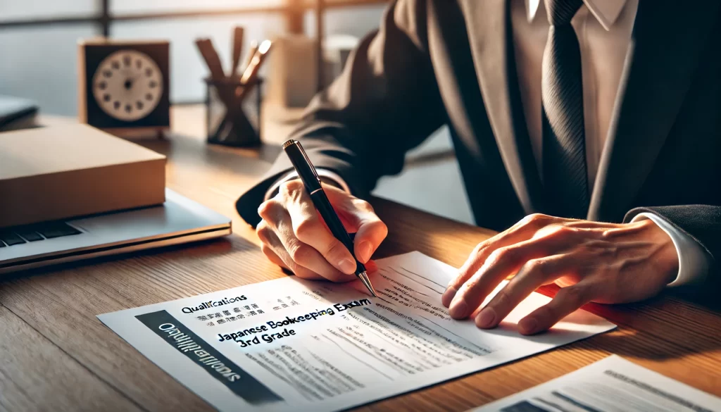 履歴書にどのように日商簿記3級を記載するかイメージ