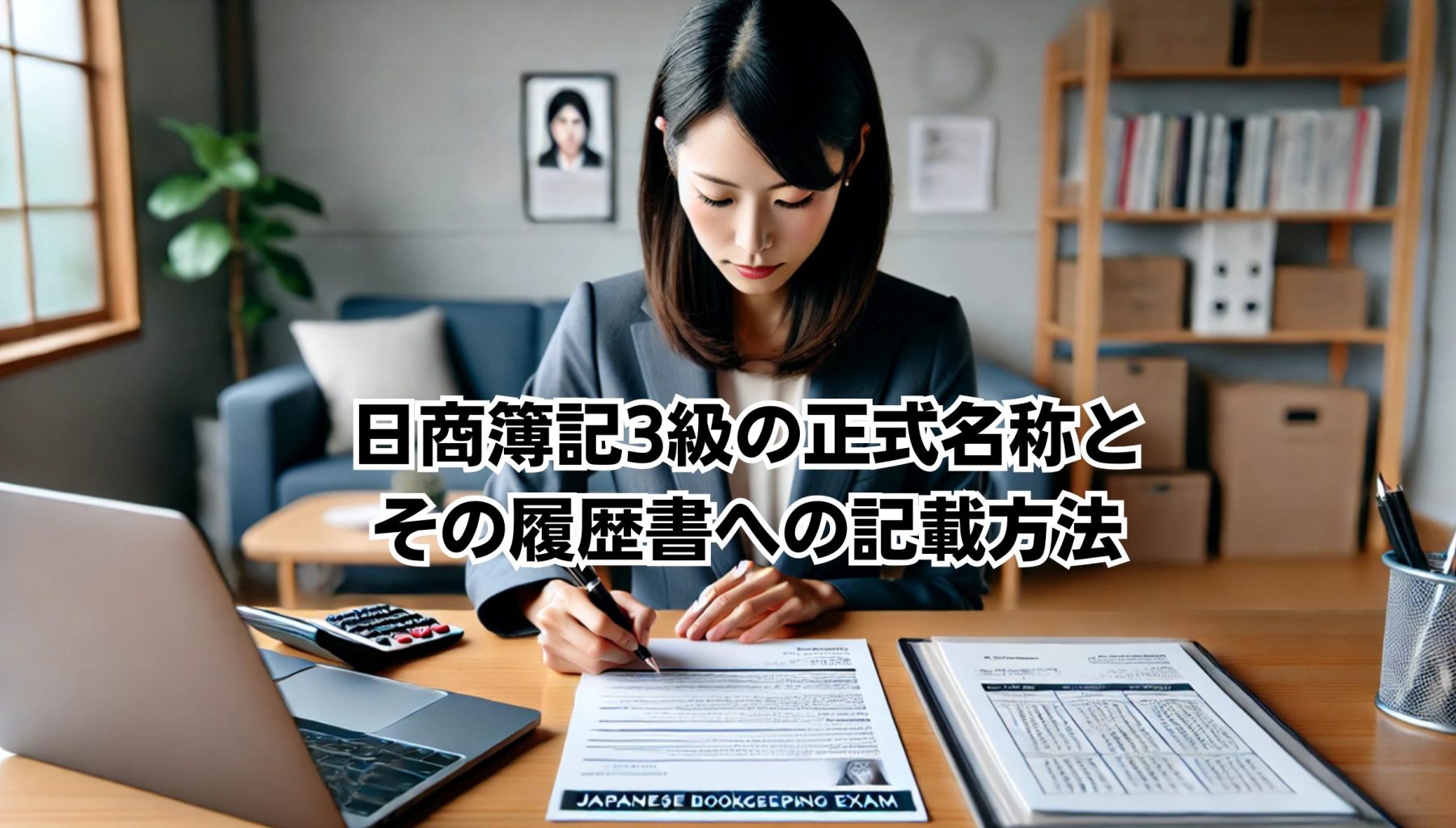 日商簿記3級正式名称とその履歴書への記載方法イメージ