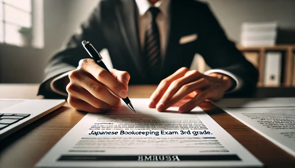 履歴書に記載する際の日商簿記3級正式名称イメージ
