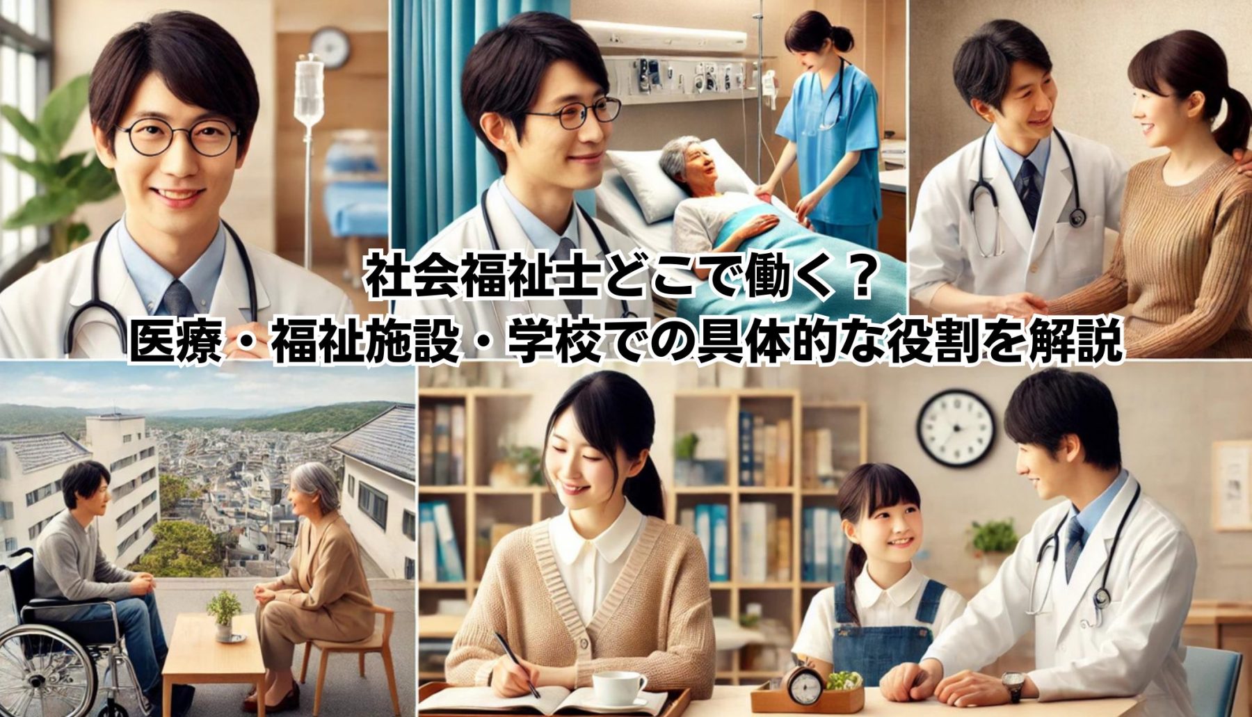 社会福祉士どこで働く？医療・福祉施設・学校での具体的な役割を解説イメージ